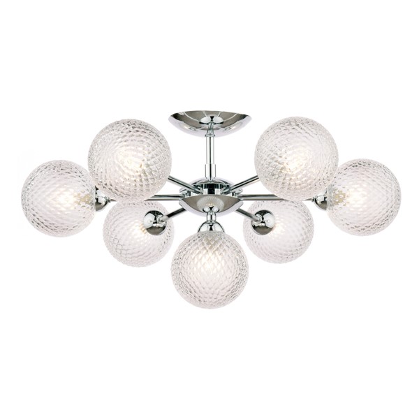 (image for) Laura Ashley Atherton 7lt Semi Flush Polished Chrome Glass